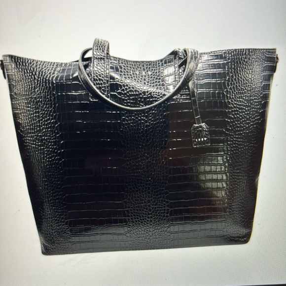 HUGE CROCODILE VEGAN LEATHER BLACK VALENTINO ORALANI (1989) - Picture 3 of 3